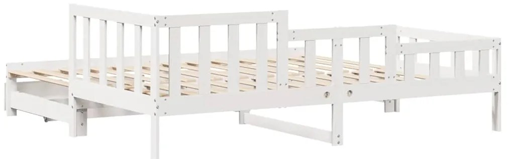Sofá-cama com gavetão e gavetas sem colchão 90x190 cm branco