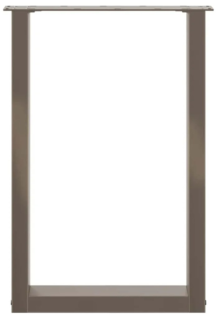 Pés para mesa de jantar em formato de U, 2 peças, aço natural, 50x(72-