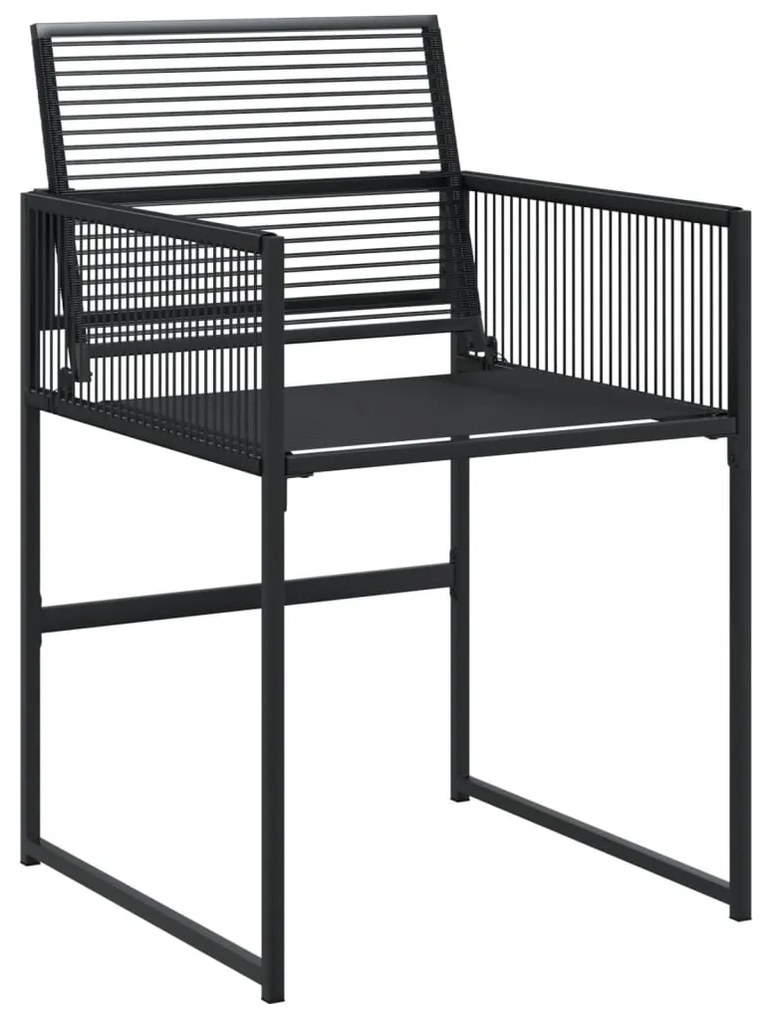 7 pcs conjunto de jantar para jardim vime PE preto