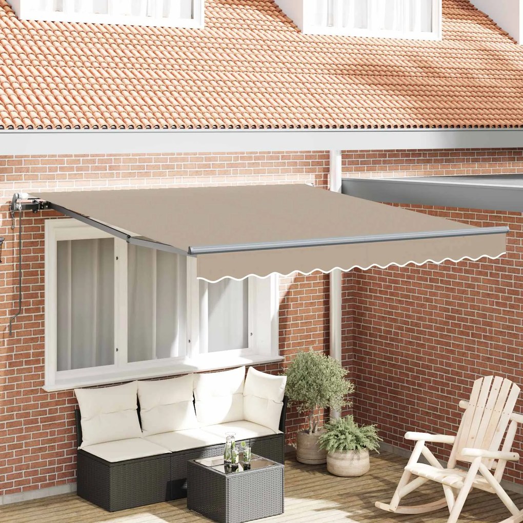 vidaXL Toldo Retrátil Bege 300 x 250 cm tecido