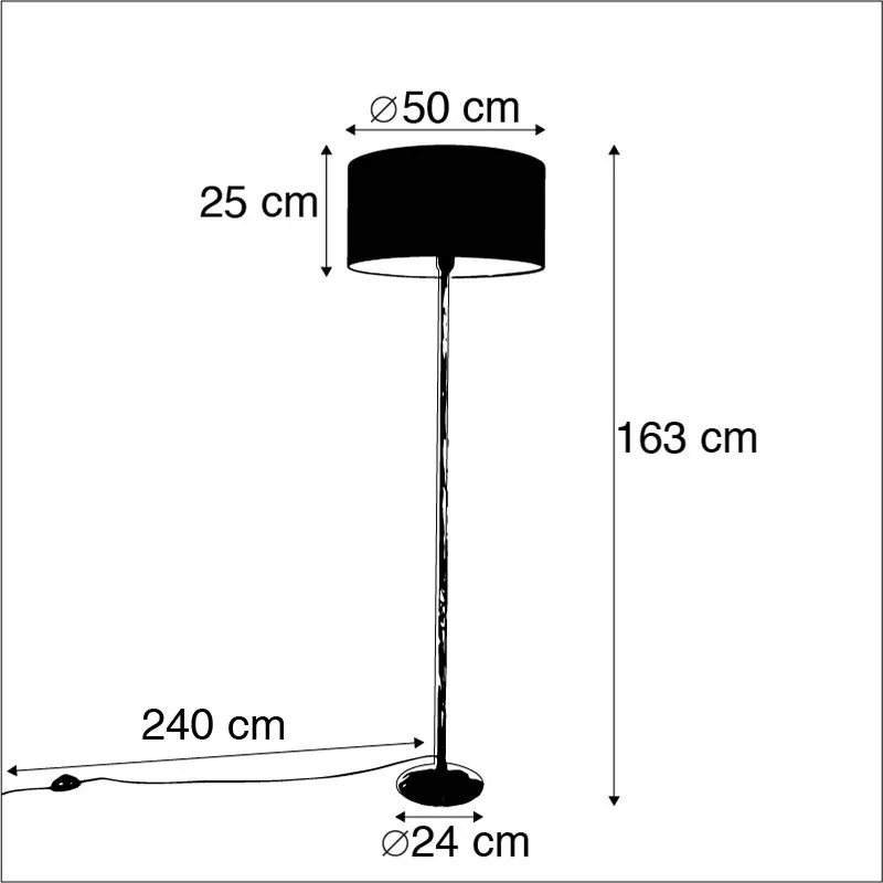 Candeeiro de pé moderno branco com abat-jour cor de pimenta 50 cm - Simplo Moderno