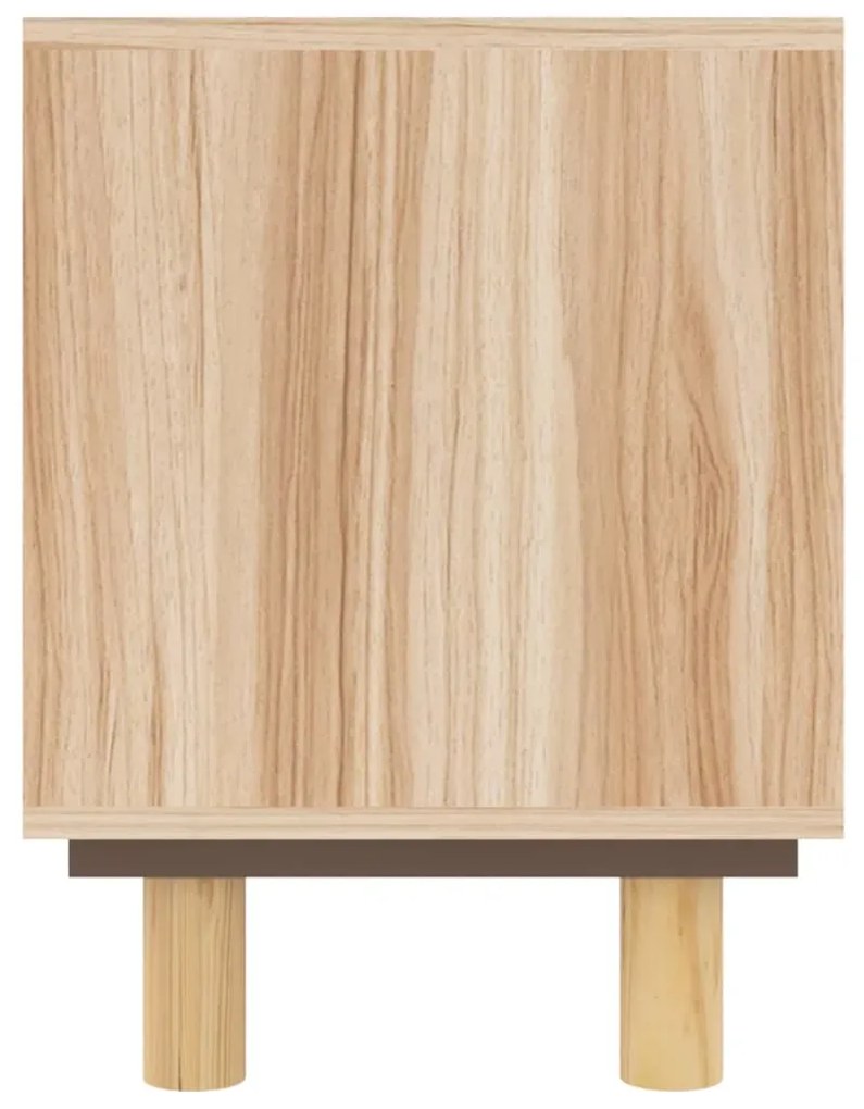 Móvel de TV 80x30x40 cm pinho maciço/vime natural castanho