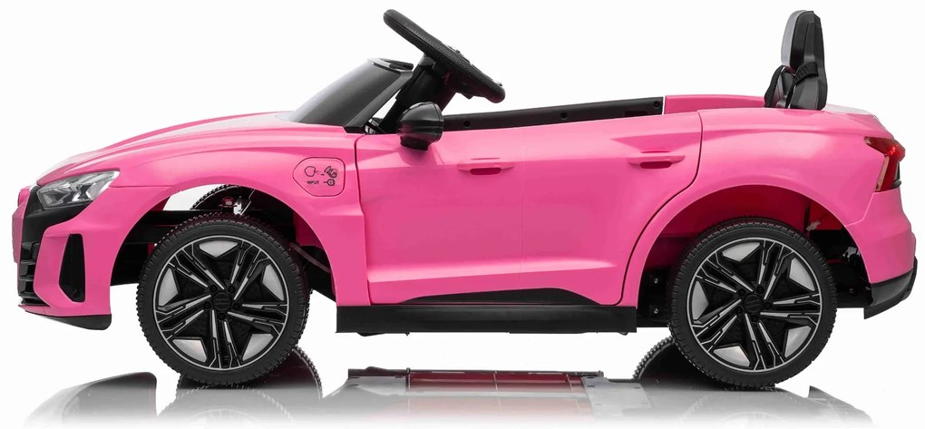 Carro elétrico para crianças Audi RS E-tron GT 12V, controlo remoto, USB / AUX, Bluetooth, bateria de lítio, luzes LED licença ORIGINAL Rosa