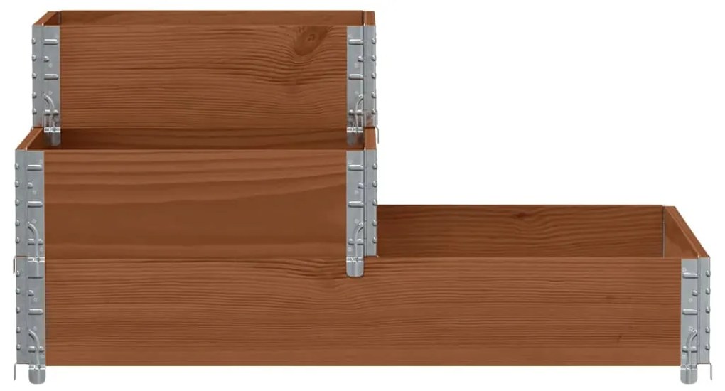 Canteiro elevado de 3 níveis 120x80 cm pinho maciço castanho