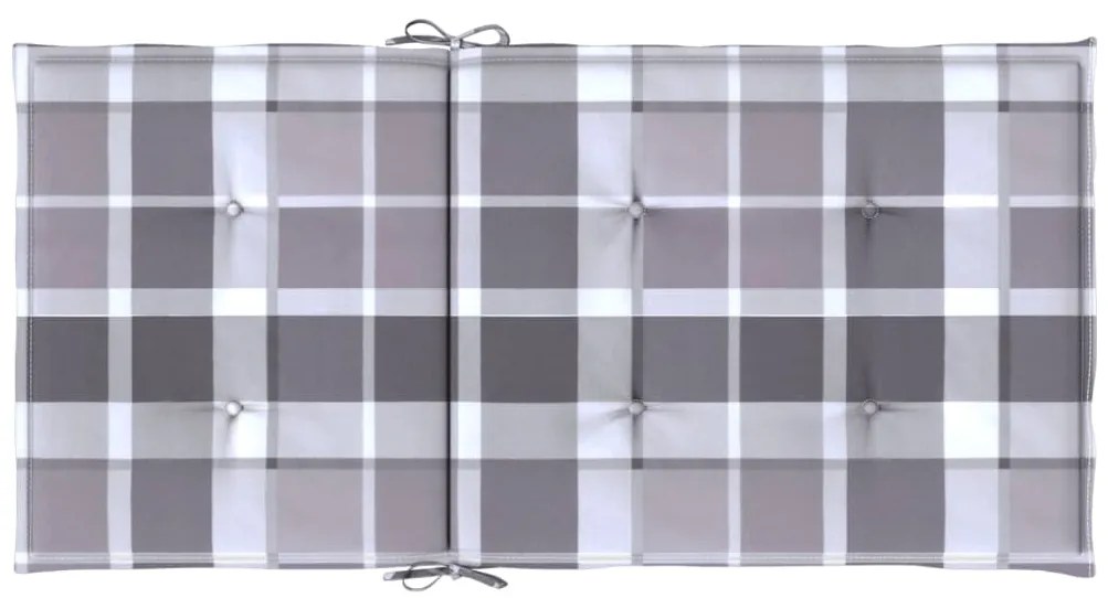 Almofadões lombares cadeiras jardim 4pcs oxford xadrez cinza