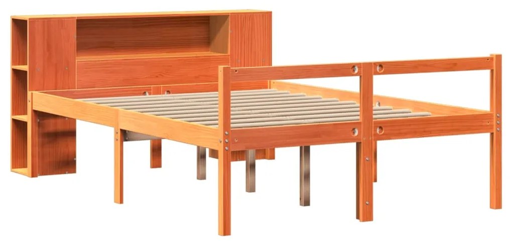 Cama com estante sem colchão 140x200 cm madeira maciça