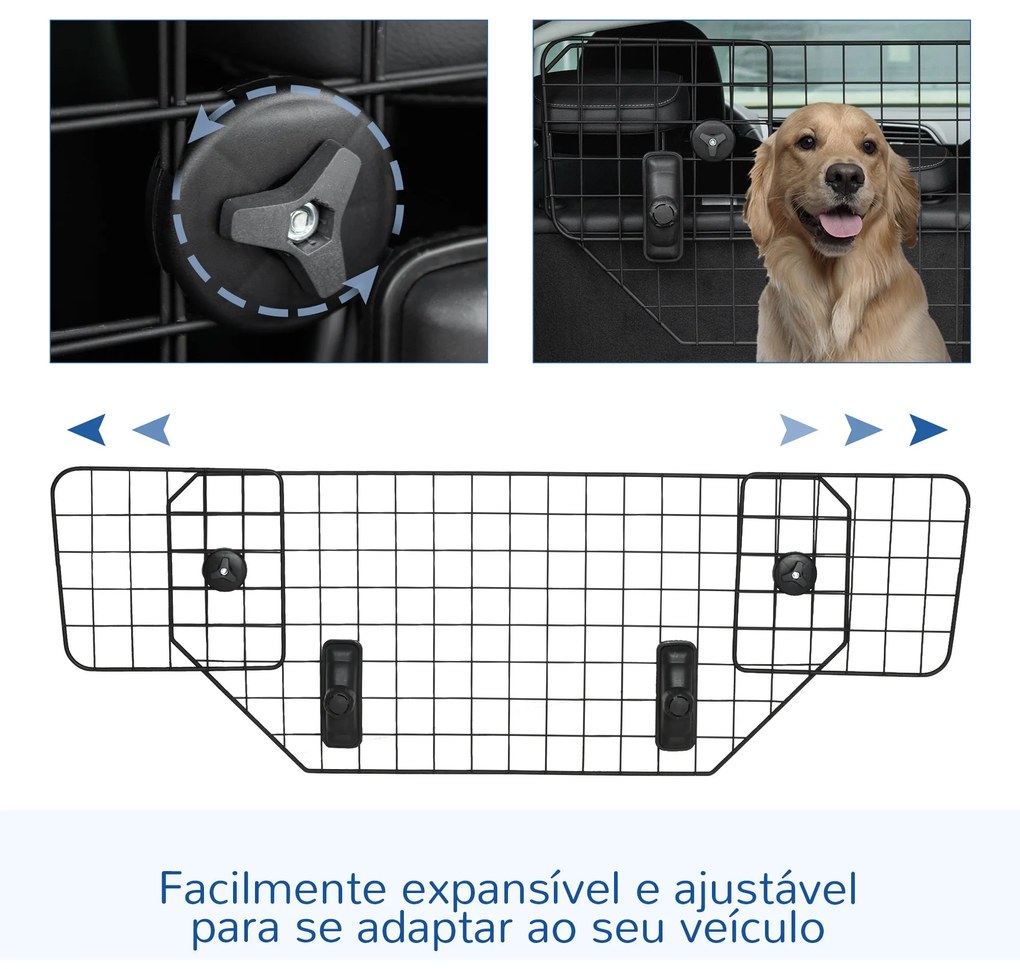 PawHut Grade de Segurança de Carro para Cães Universal Grade de Segura