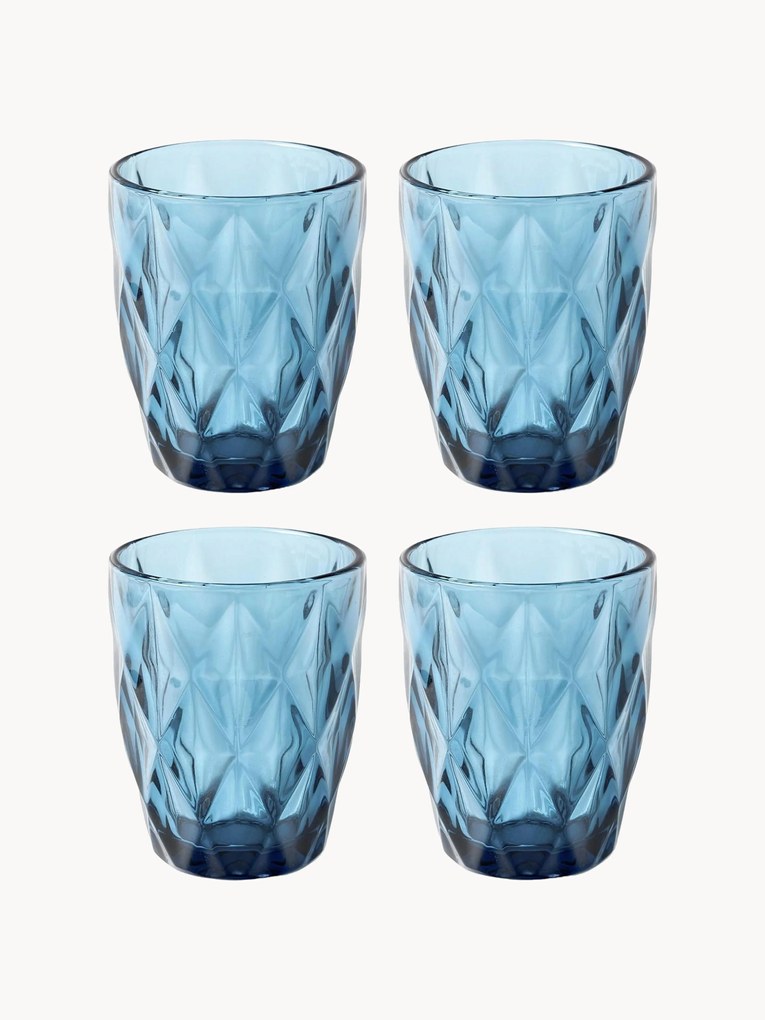 Copos com padrão estruturado Colorado, conjunto de 4