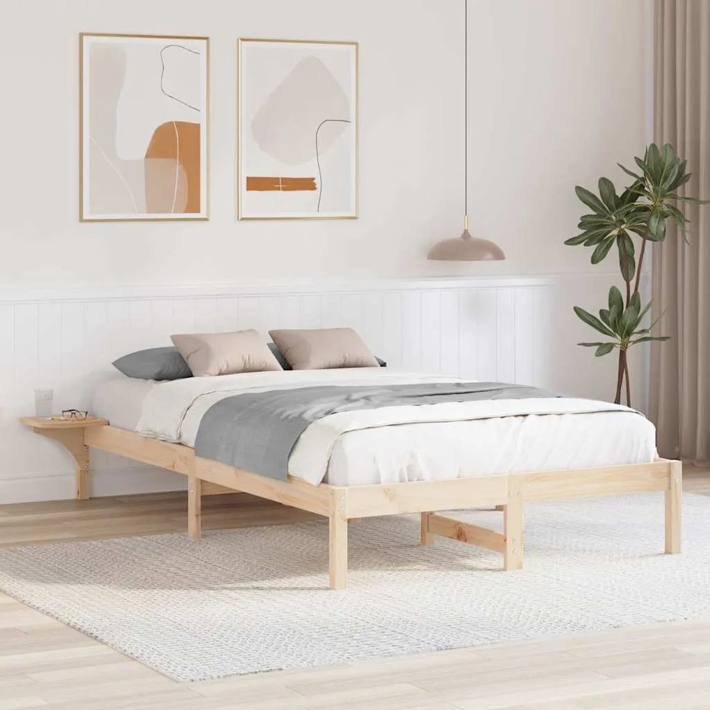 vidaXL Estrutura de cama com mesas de cabeceira Castanho 140 x 190 cm