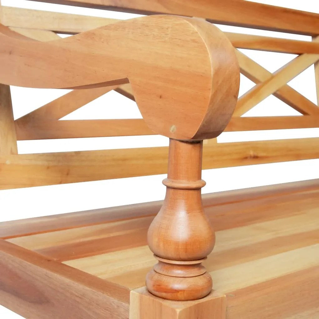 Banco Batávia 123 cm madeira de mogno maciça castanho-claro