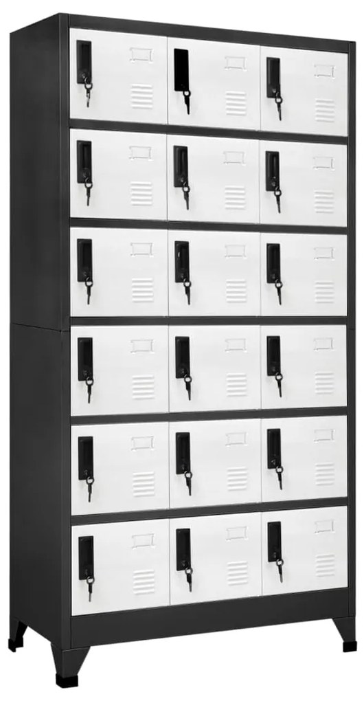 vidaXL Cacifo 90x40x180 cm aço antracite e branco