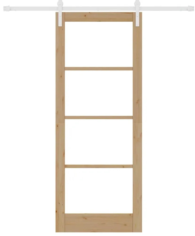 Porta Deslizante com Conjunto de Ferragens 'ORKDAL'Madeira Maciça &amp; Vi