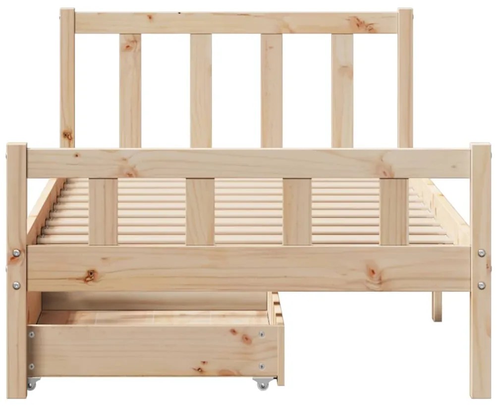 Cama sem colchão 75x190 cm madeira de pinho maciça