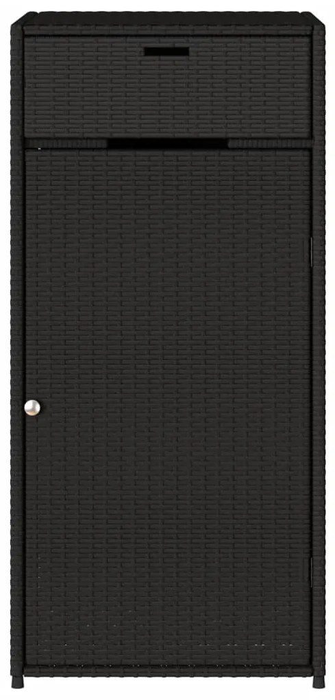 Armário de arrumação para jardim 55x55x111 cm vime PE preto