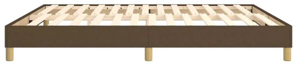 Estrutura de cama sem colchão 160x200 cm tecido castanho-escuro