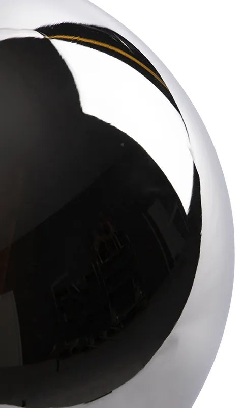 Candeeiro de mesa Art Deco preto com vidro fumê - Pallon Art Deco
