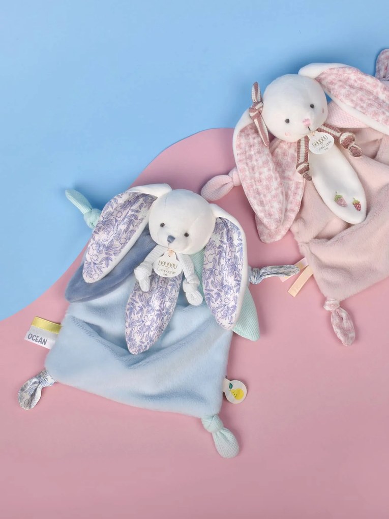 Doudou coelho coração oceano 25 cm DOUDOU ET COMPAGNIE azul