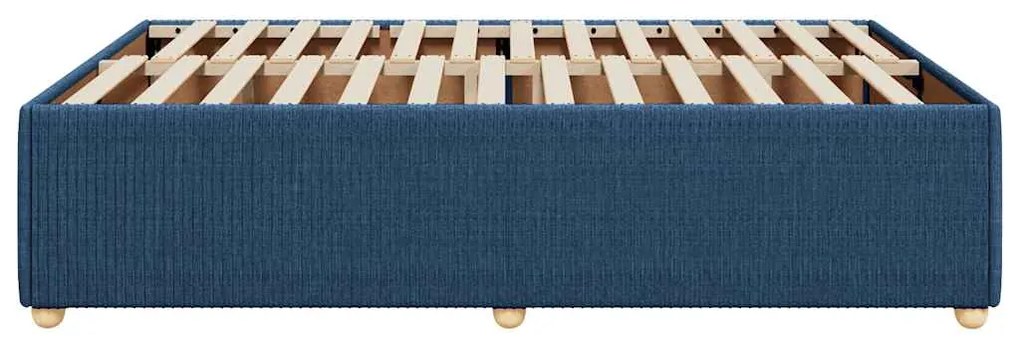 Estrutura de cama sem colchão 160x200 cm tecido azul