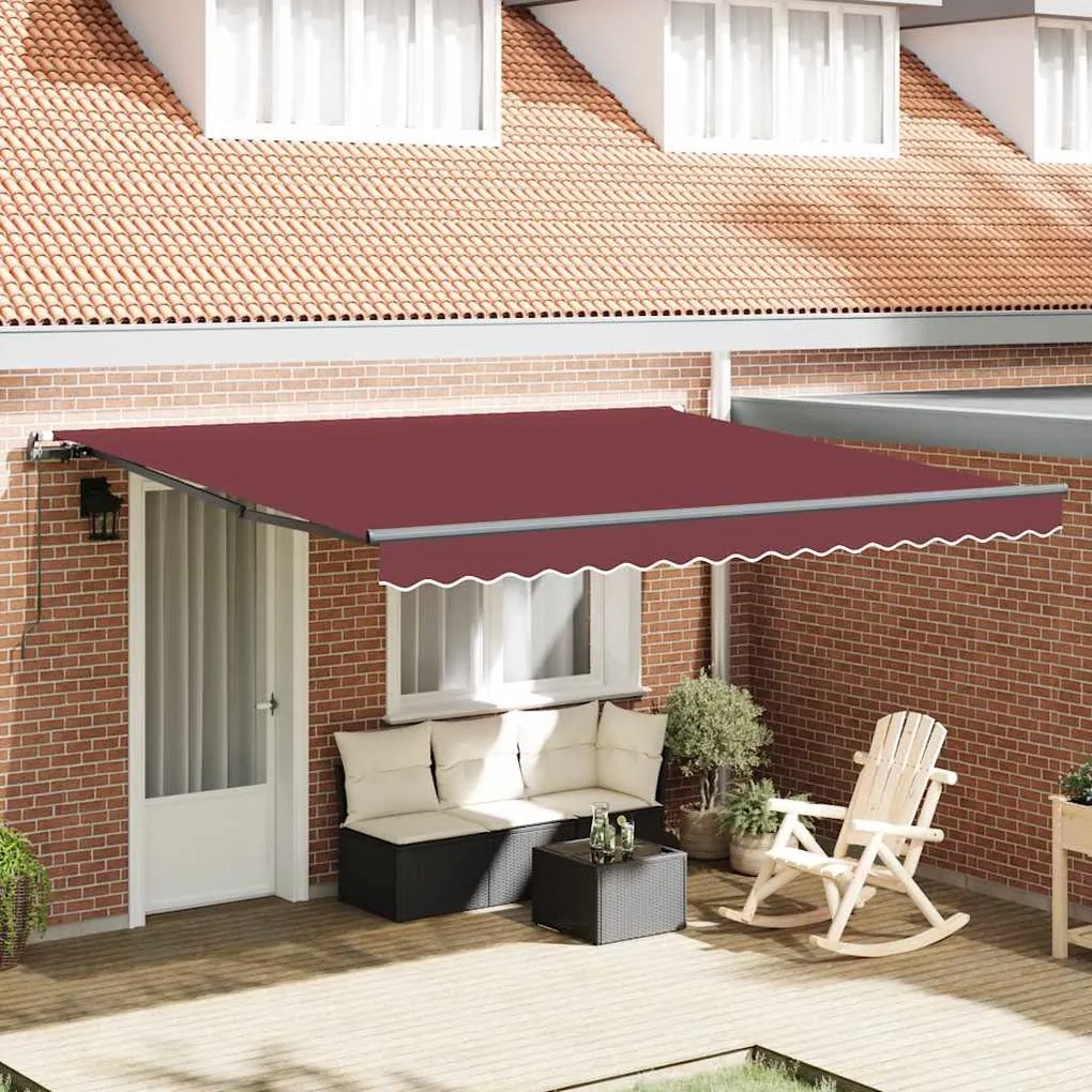 Toldo retrátil manual 400x300 cm bordô