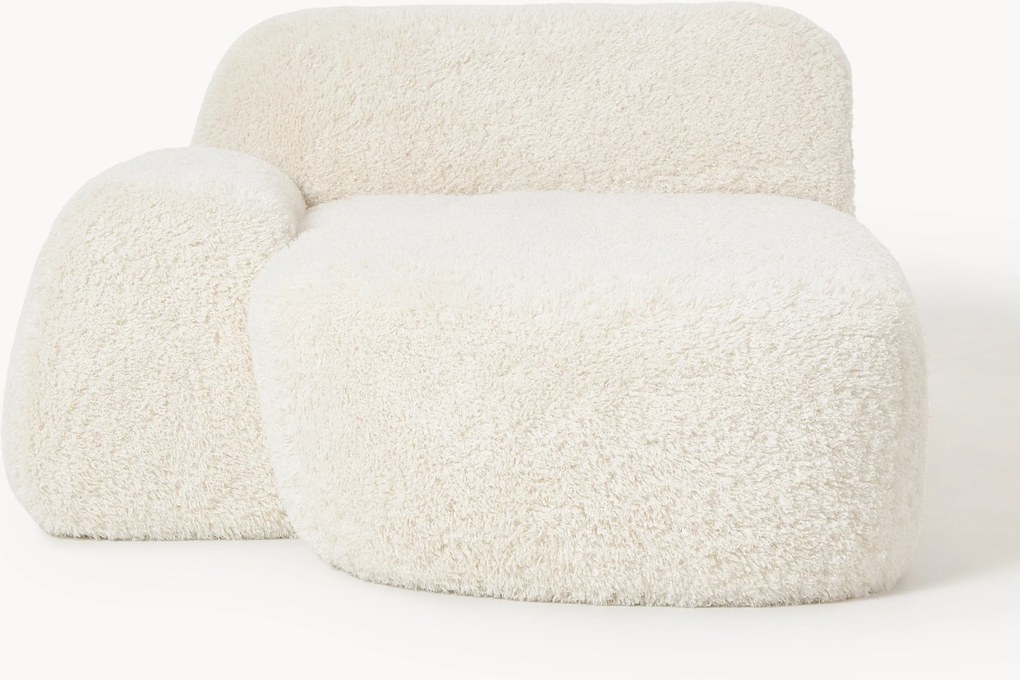 Módulo de canto com chaise longue em teddy Wolke