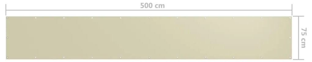 Tela de varanda 75x500 cm tecido Oxford creme