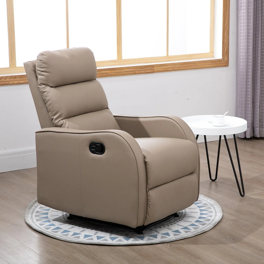 Poltrona Relax Tully Reclinável - Bege - Design Moderno