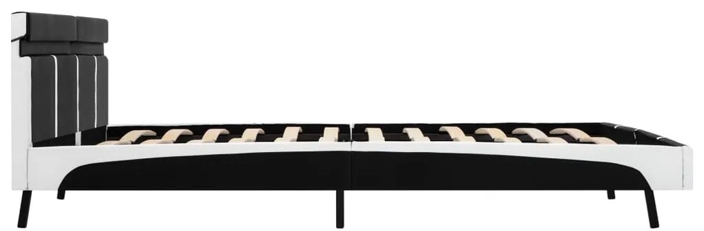 Estrutura de cama c/ LED 180x200 cm couro artificial preto