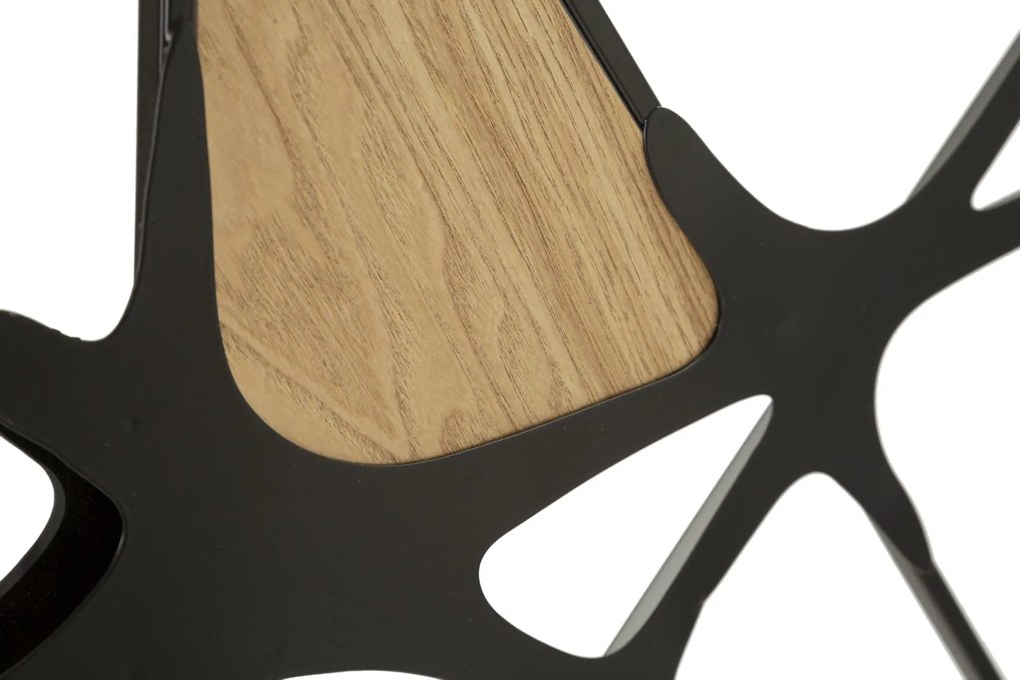 PAINEL DE PAREDE DE FERRO ABSY 114X2X80 CM PRETO E CASTANHO