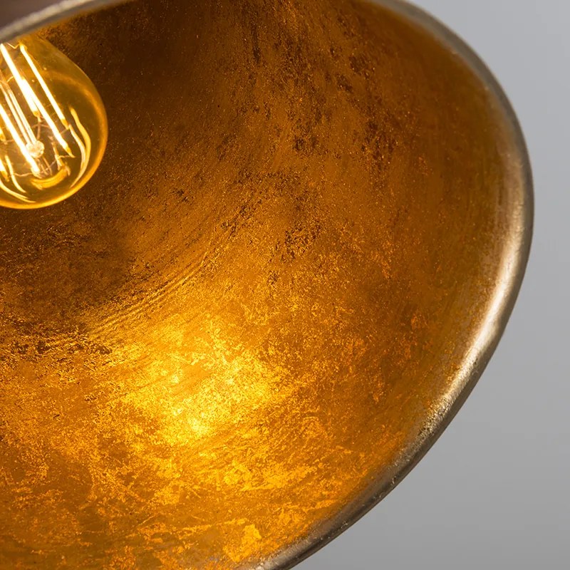 Candeeiro de suspensão vintage cobre com dourado - Burn Country / Rústico
