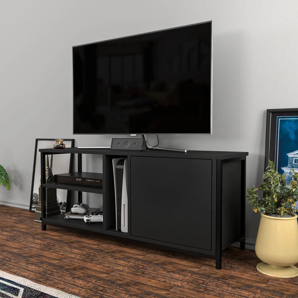 Móvel de TV Neola – Preto Antracite – 120 cm x 35,3 cm x 50,8 cm