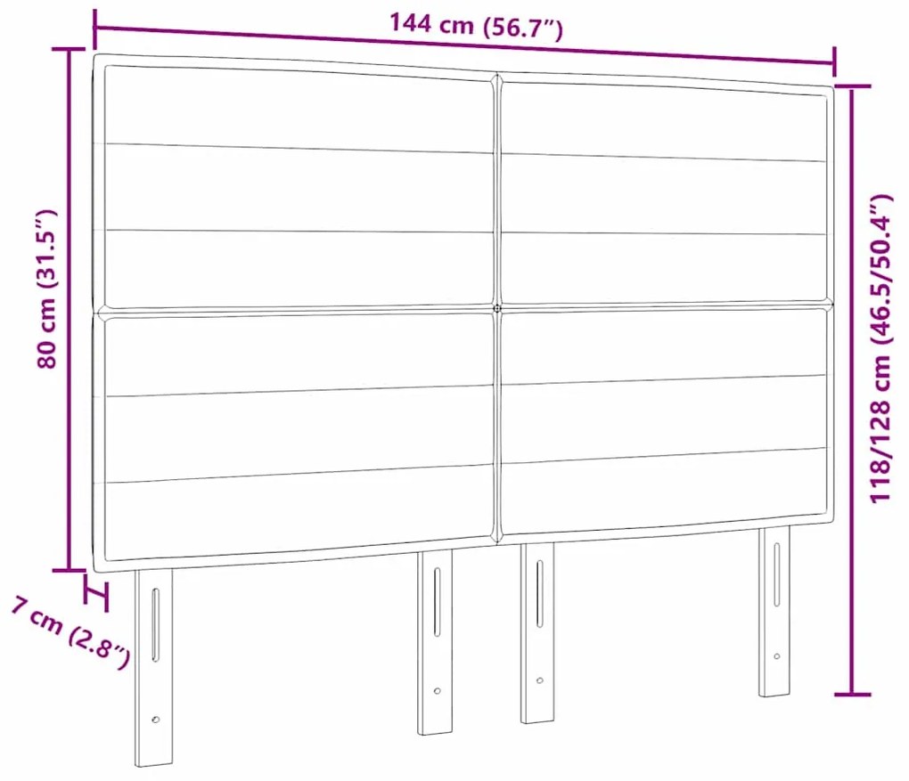 Cabeceira LED Design de Linhas Cinza Claro 72 cm Tecido
