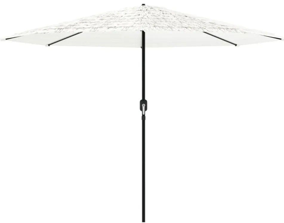 Guarda-sol de jardim com poste de aço 324x324x247 cm branco