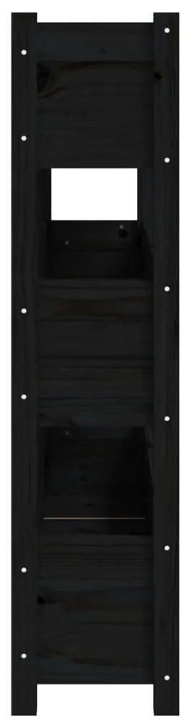 Vaso/floreira 112x25x104,5 cm madeira de pinho maciça preto