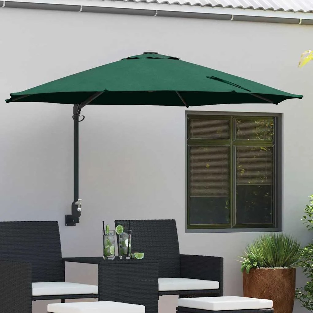 vidaXL Grande Guarda-sol Verde de Pátio Metal, Poliéster Grande Inclinável