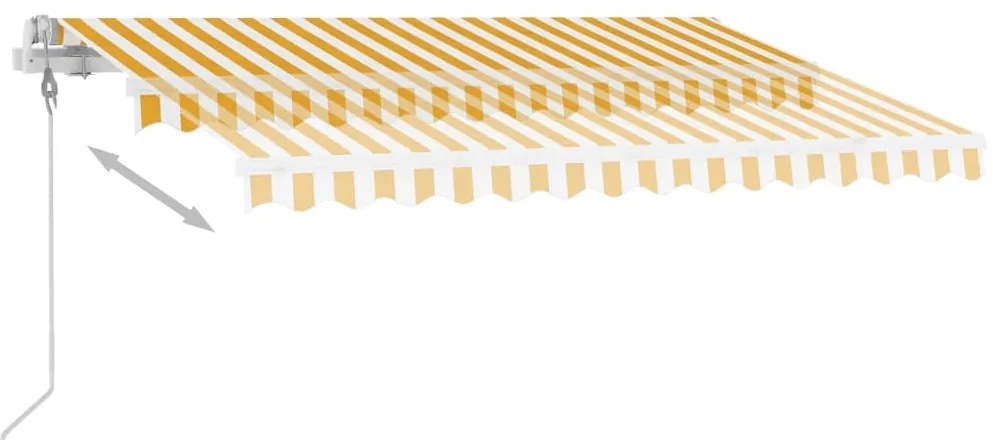 Toldo automático independente 350x250 cm amarelo e branco