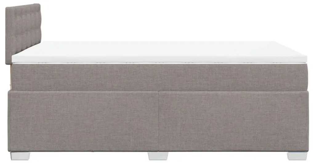 Cama boxspring c/ colchão 120x190cm tecido castanho-acinzentado