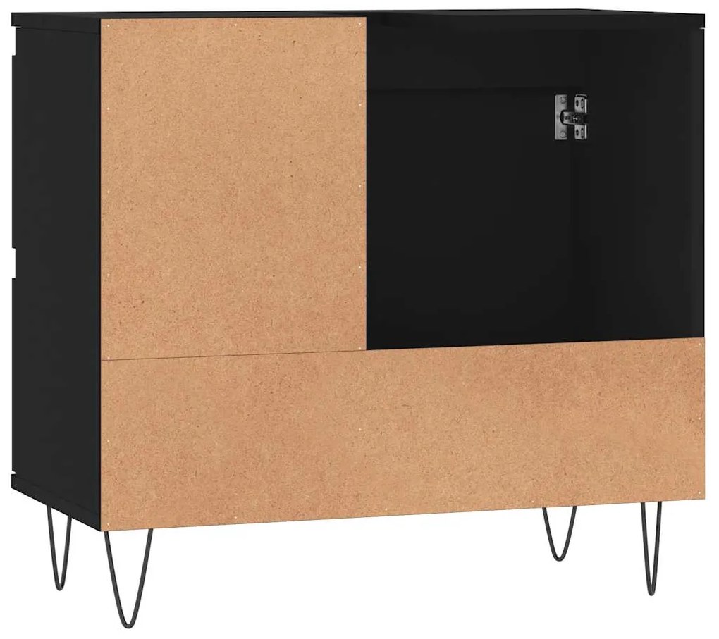 Armário de casa de banho 65x33x60cm derivados de madeira preto