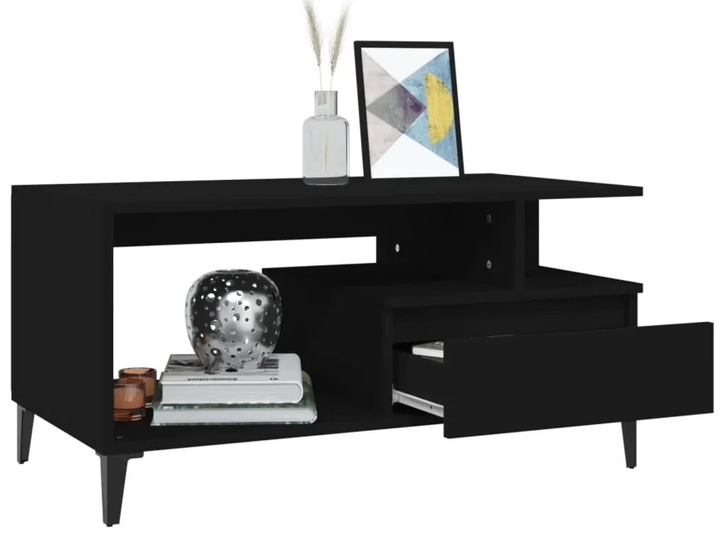 Mesa de centro 90x49x45 cm derivados de madeira preto