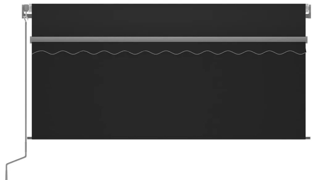 Toldo retrátil manual com estore/LED 3,5x2,5 m antracite