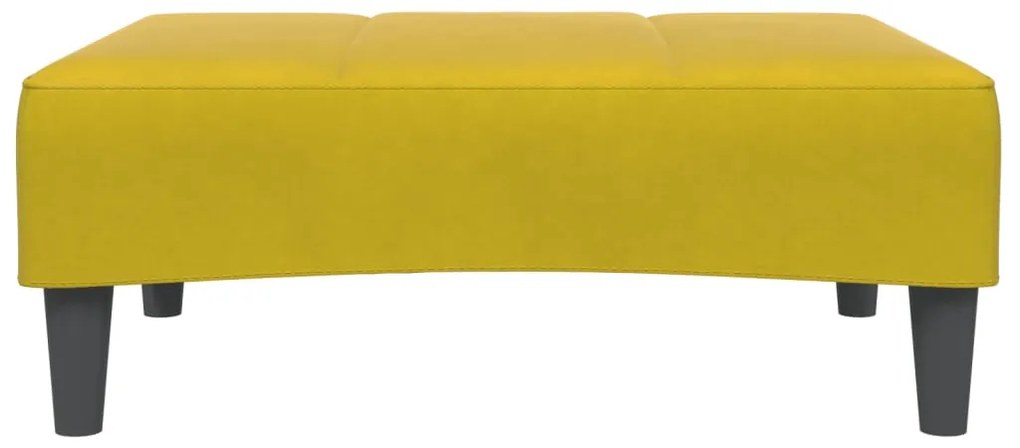 Apoio de pés 77x55x31 cm veludo amarelo
