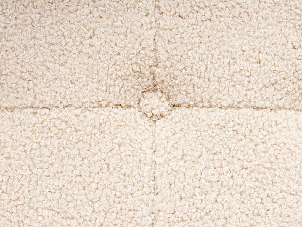Pufe cilíndrico em bouclé creme ⌀ 55 cm TAMPA Beliani