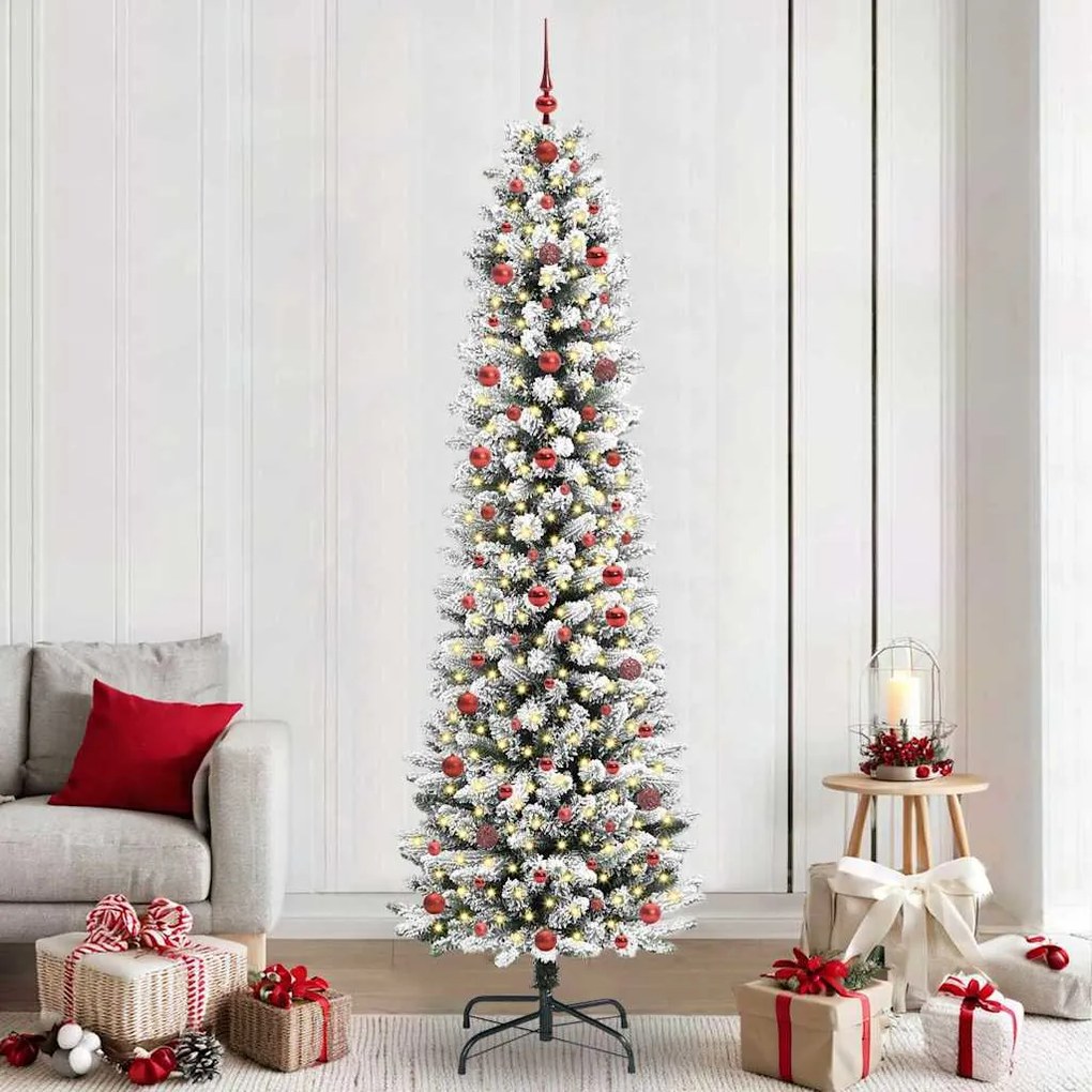 vidaXL Árvore de Natal Artificial Branco 240 cm PVC, Metal e Plástico