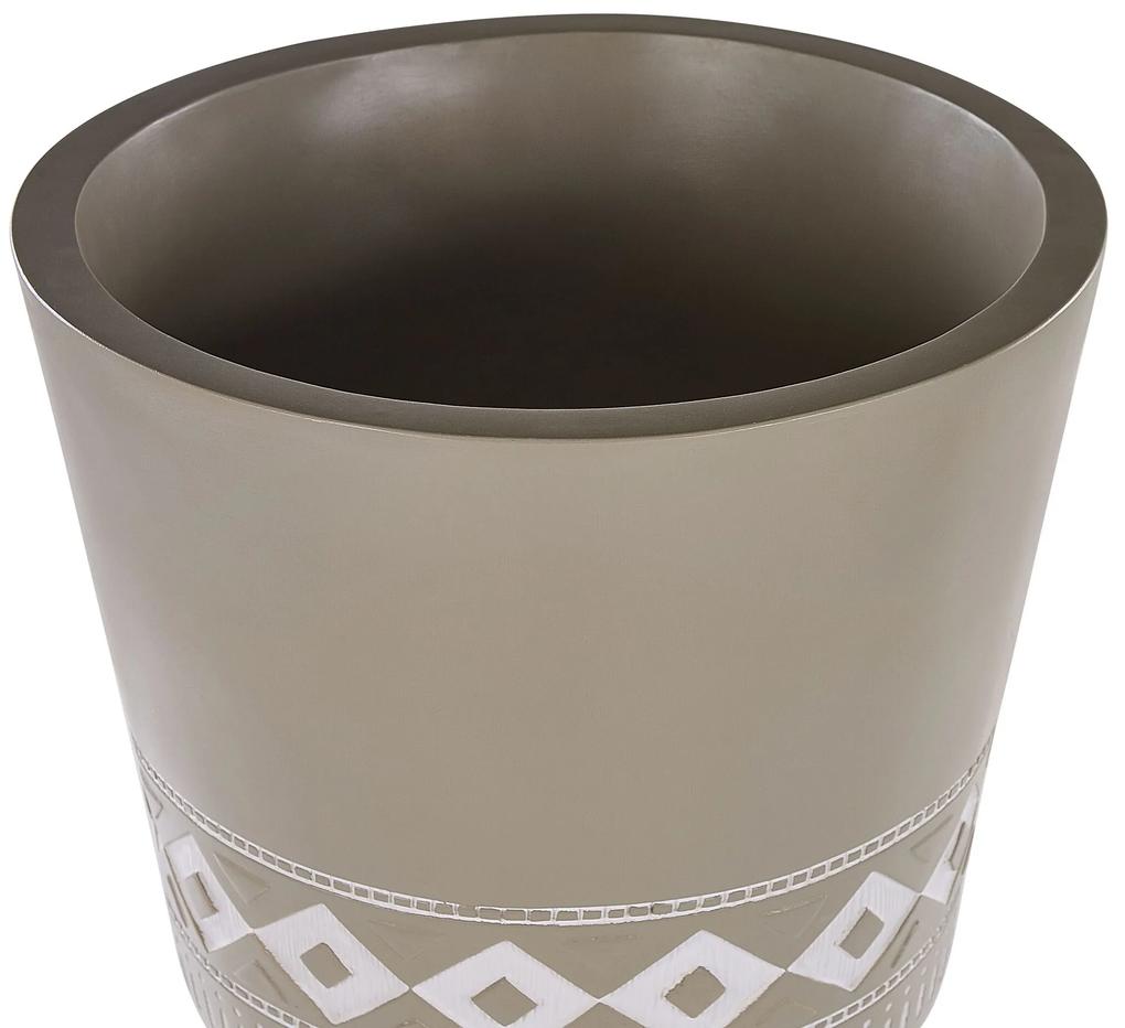 Vaso para plantas com pernas de madeira em cerâmica taupe 41 x 41 x 63 cm ARTA Beliani