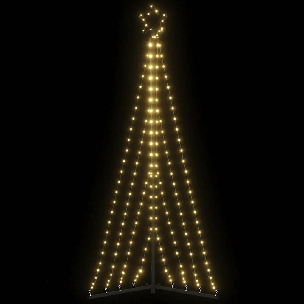 vidaXL LED Árvore de Natal 339 LEDs Branco Quente 187 cm