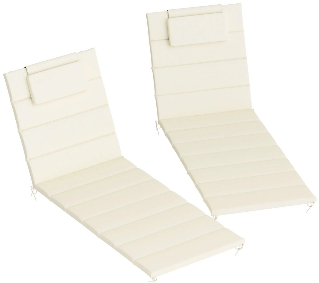 Conjunto de 2 Almofadas para Espreguiçadeira Dobráveis Almofadas para