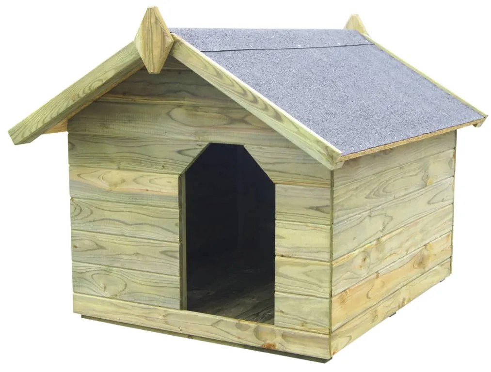 vidaXL Casota para cão com telhado de abrir pinho impregnado