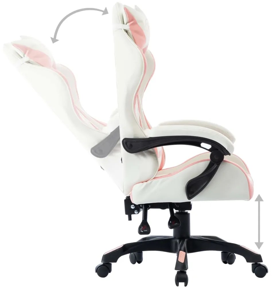 Cadeira estilo corrida couro artificial rosa