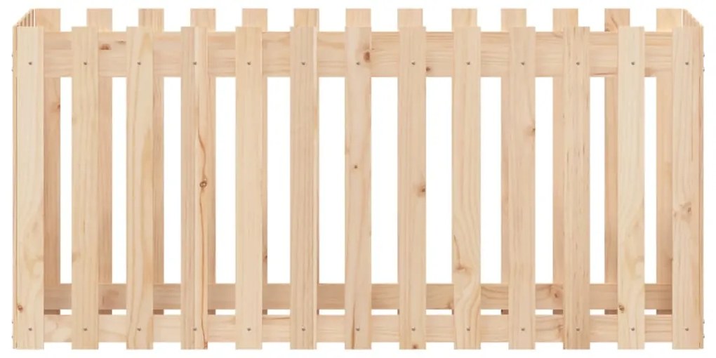 Canteiro elevado c/ design de cerca 150x50x70 cm pinho maciço
