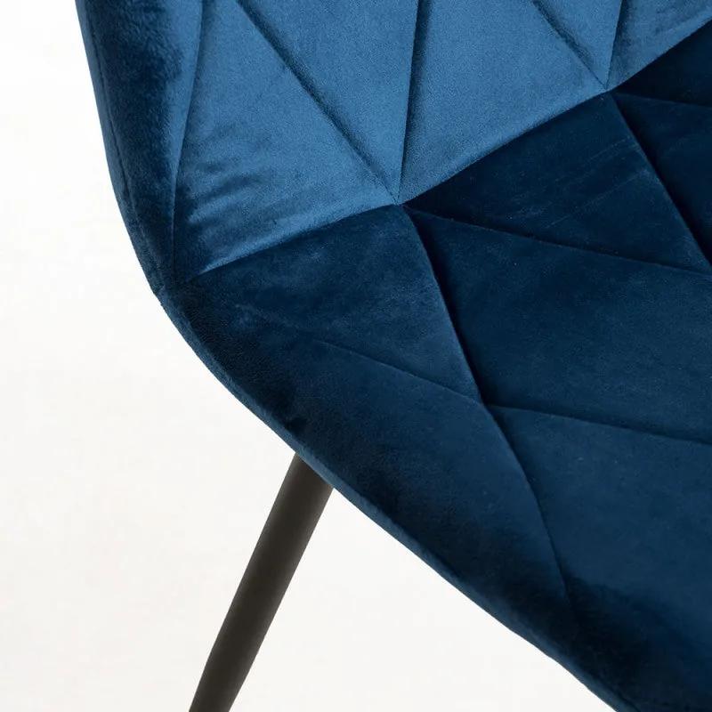 Conjunto de 2 Cadeiras Lyke em Veludo - Azul - Design Nórdico