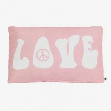 Capa Para Almofada Retangular Em Algodão (30x50 Cm) Peace & Love A - Sklum